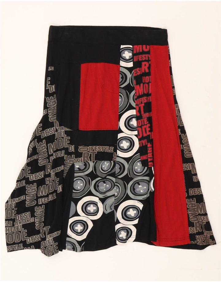 Gonna asimmetrica grafica da donna Desigual piccola W27 nera