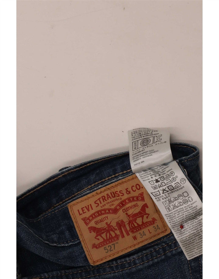 Levi's Uomo 527 Jeans Bootcut W34 L34 Cotone Blu