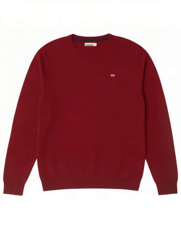 Maglione da uomo con scollo a barca Napapijri XL in viscosa bordeaux