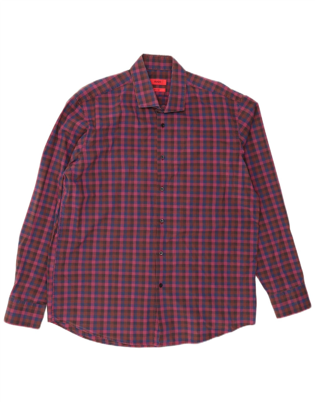 Camicia da uomo HUGO BOSS Taglia 44 17 1/2 XL Viola a quadri