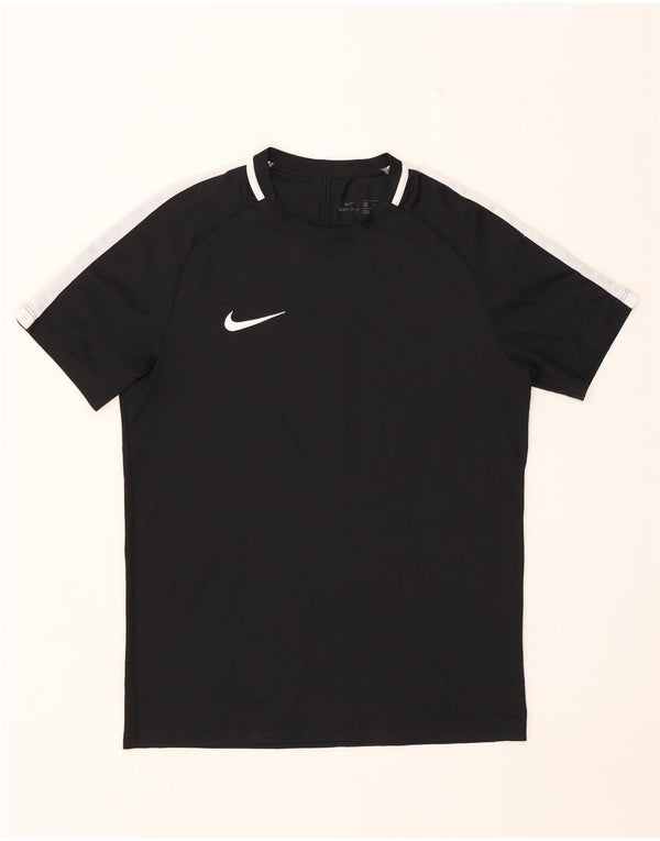 T-shirt Nike da uomo Dri Fit, top in poliestere color block medio nero