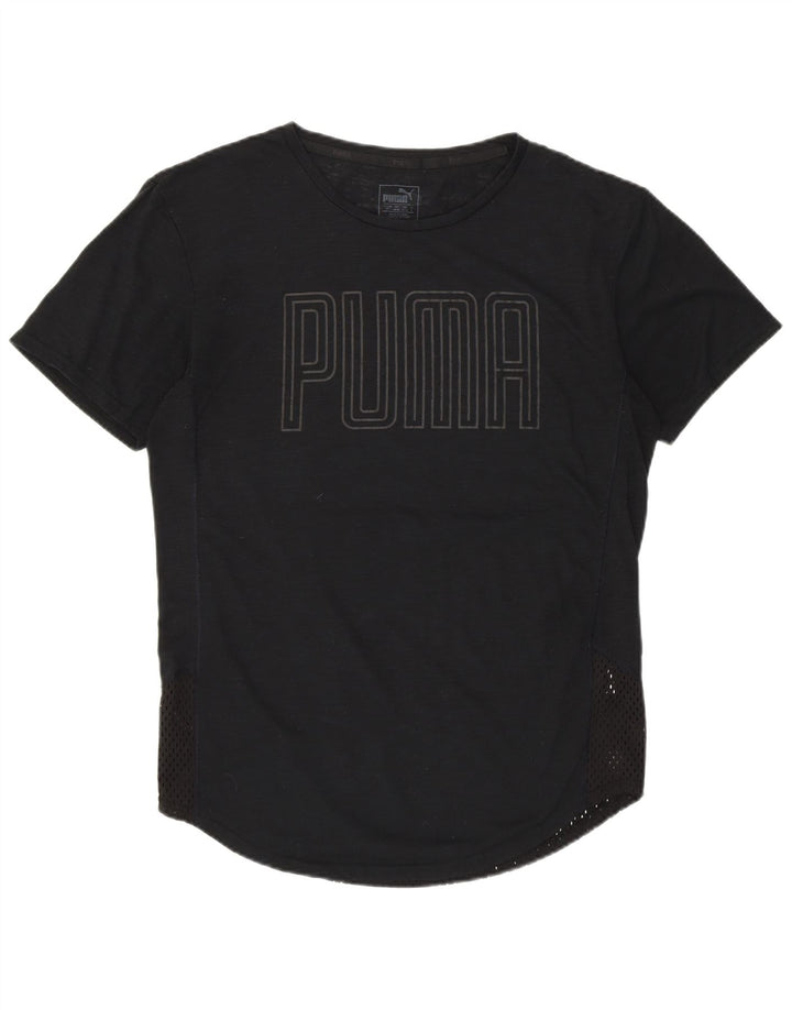 PUMA Womens Graphic T-Shirt Top UK 10 Small Black