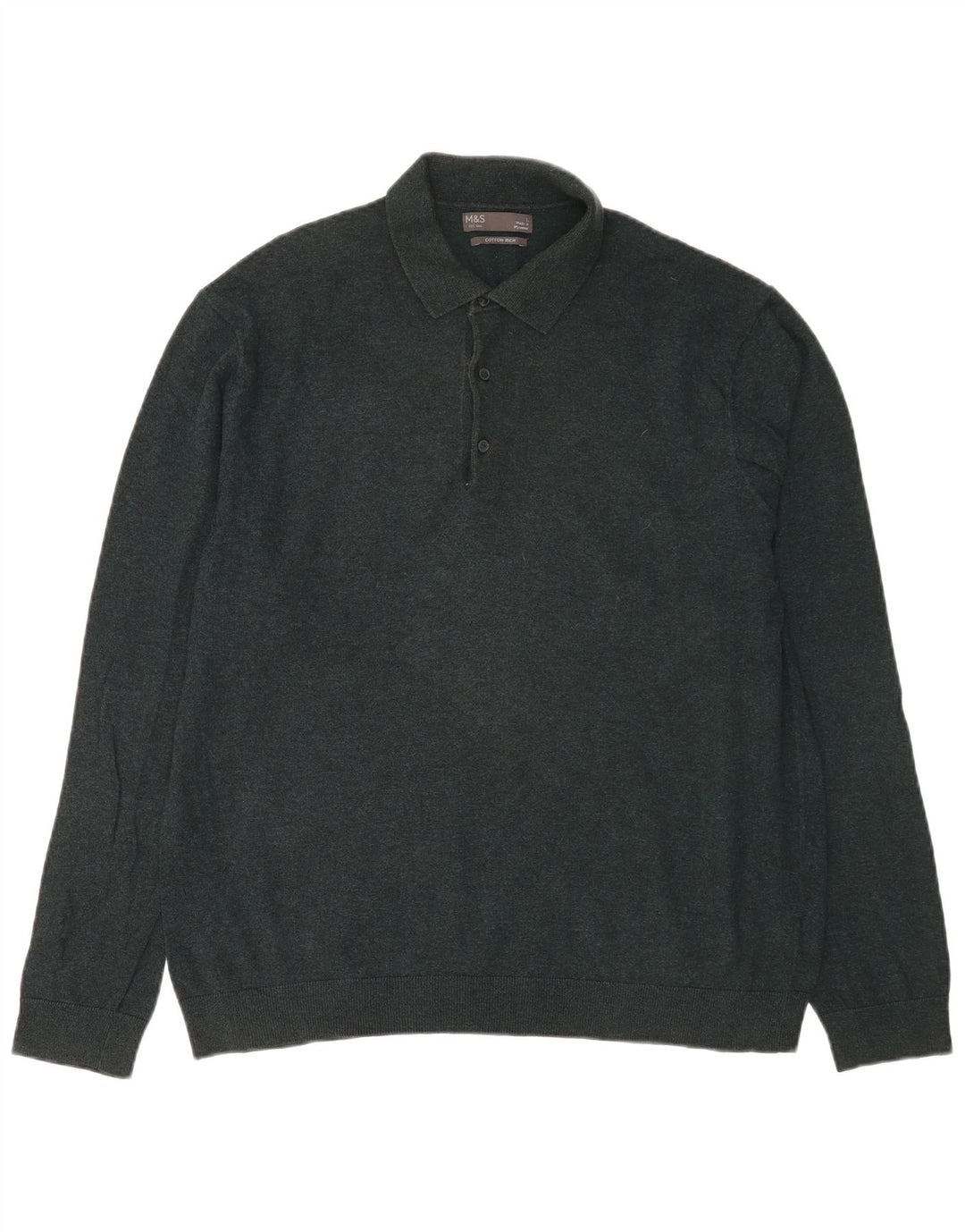 Maglione da uomo Marks & Spencer con collo alto, grande cotone verde