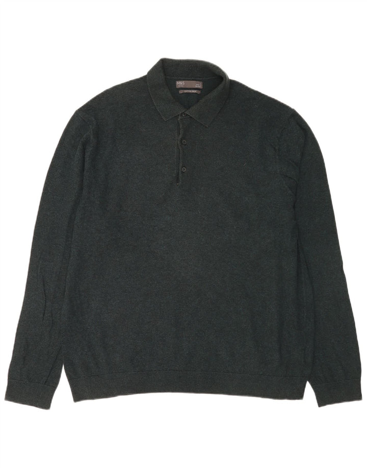 Maglione da uomo Marks & Spencer con collo alto, grande cotone verde