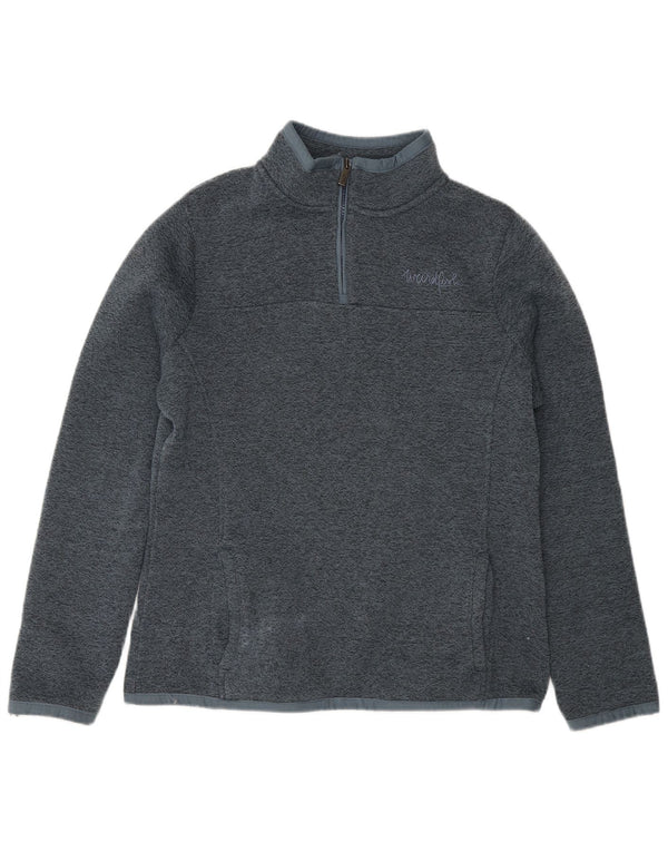 Felpa con collo con zip da donna Weird Fish UK 12 Poliestere grigio medio