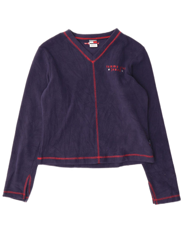 Tommy Hilfiger Donna Crop Loose Fit Camicetta Top UK 10 Piccolo Blu Navy