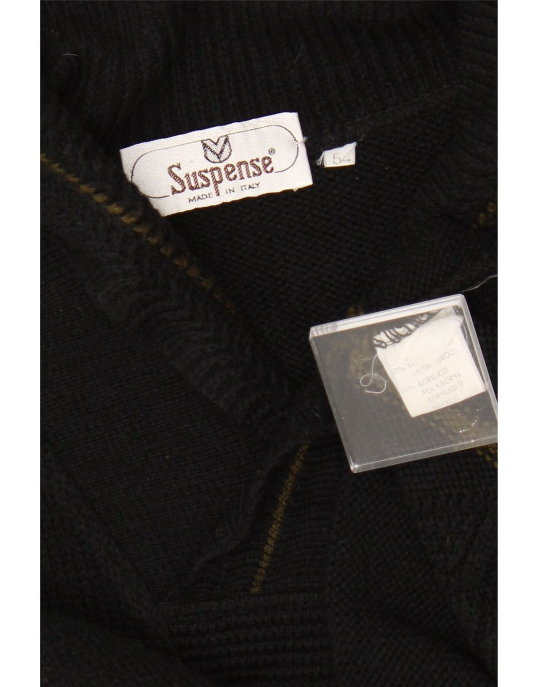 Maglione da uomo con collo a scialle Suspense IT 54 XL in lana a righe nere