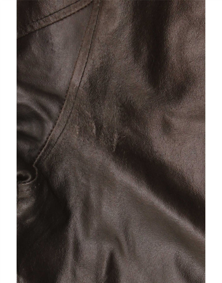 Cappotto in pelle con cappuccio da uomo Metropolitan IT 54 2XL Marrone