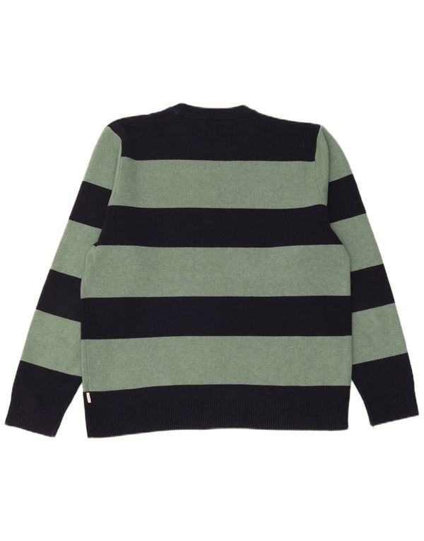 Marks & Spencer Maglione girocollo da uomo a righe grandi blu navy
