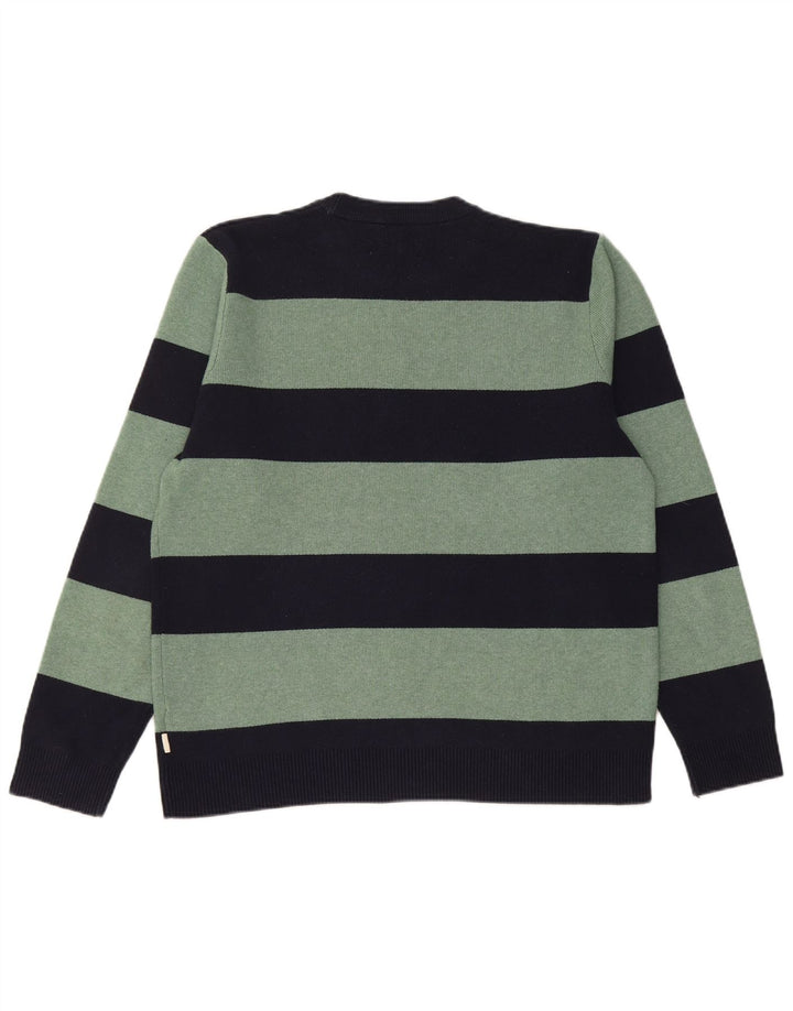 Marks & Spencer Maglione girocollo da uomo a righe grandi blu navy