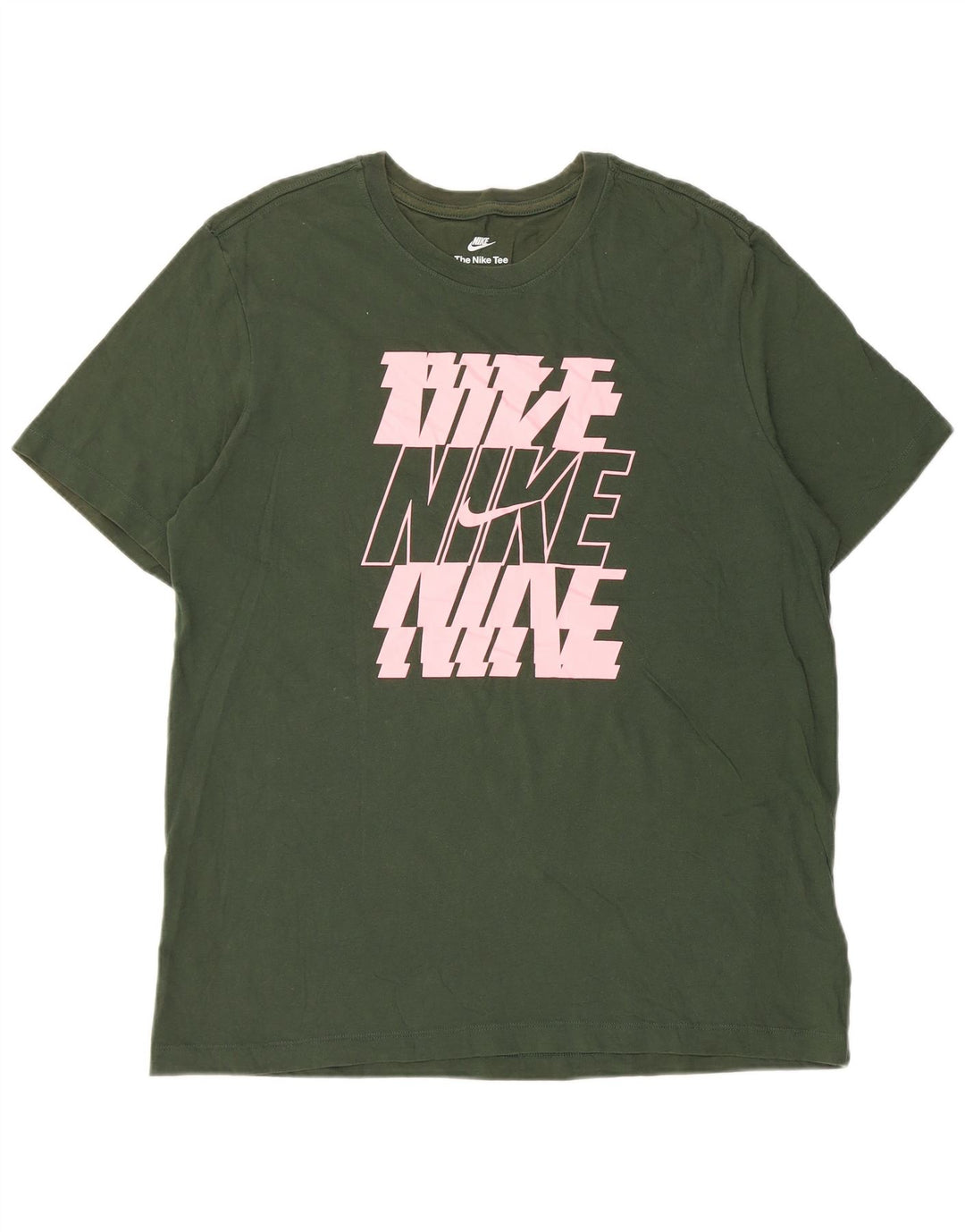 T-shirt grafica da uomo Nike Top grande in cotone verde