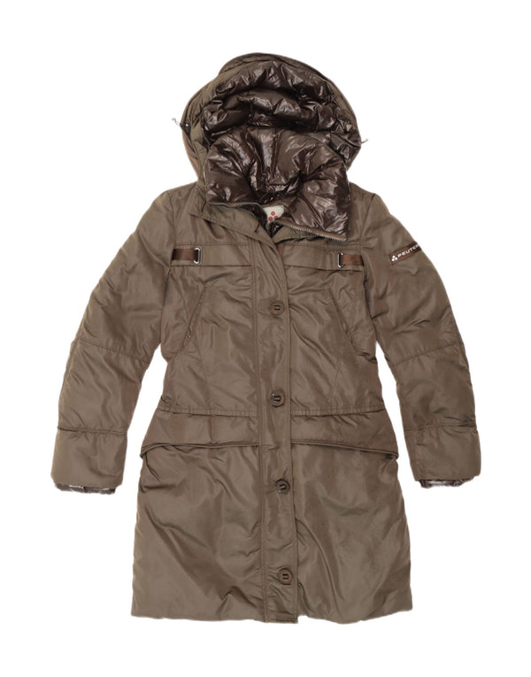 Cappotto imbottito con cappuccio da donna PEUTEREY UK 12 Poliammide marrone medio