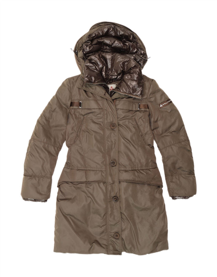 Cappotto imbottito con cappuccio da donna PEUTEREY UK 12 Poliammide marrone medio