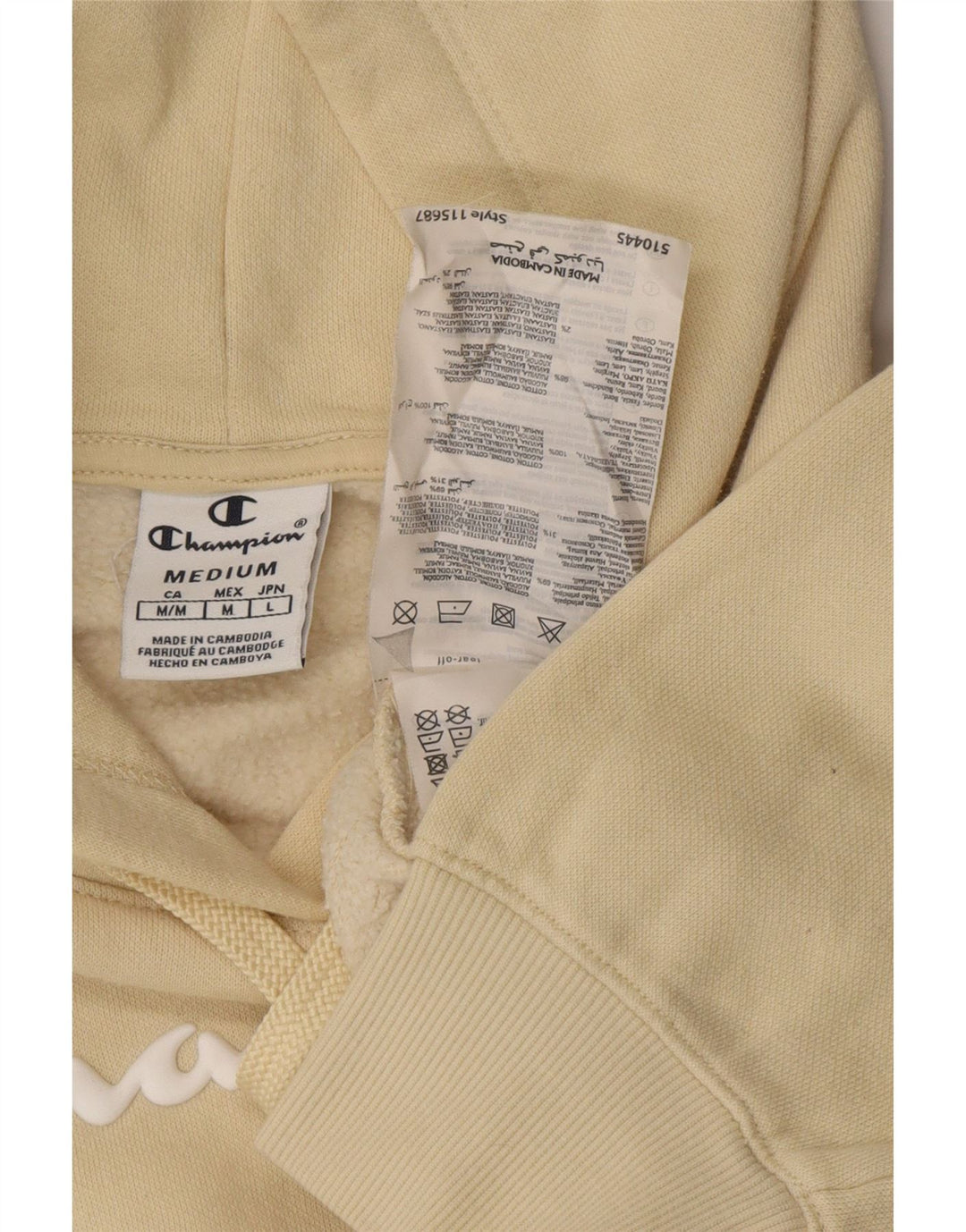 Maglione con cappuccio grafico da donna CHAMPION UK 14 Cotone beige medio