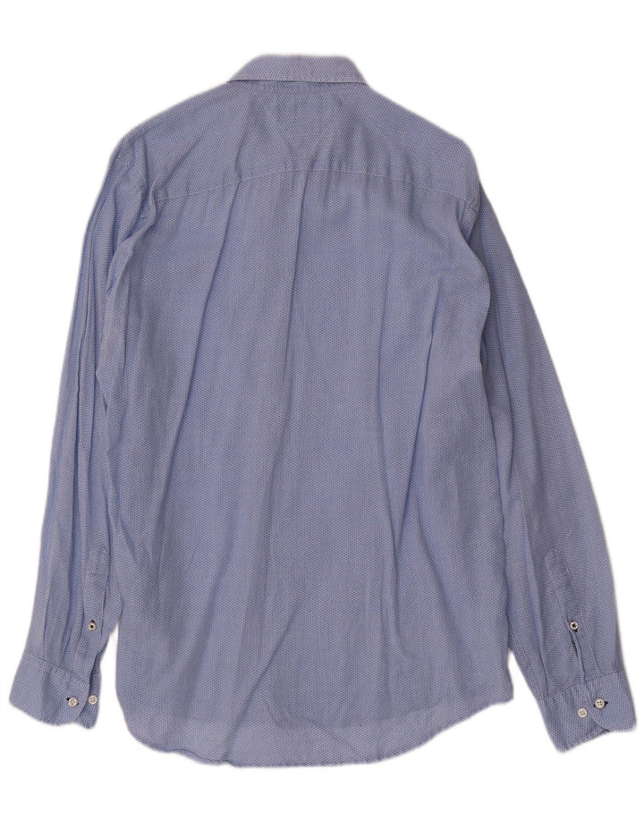 Camicia da uomo Tommy Hilfiger a quadri grandi in cotone blu