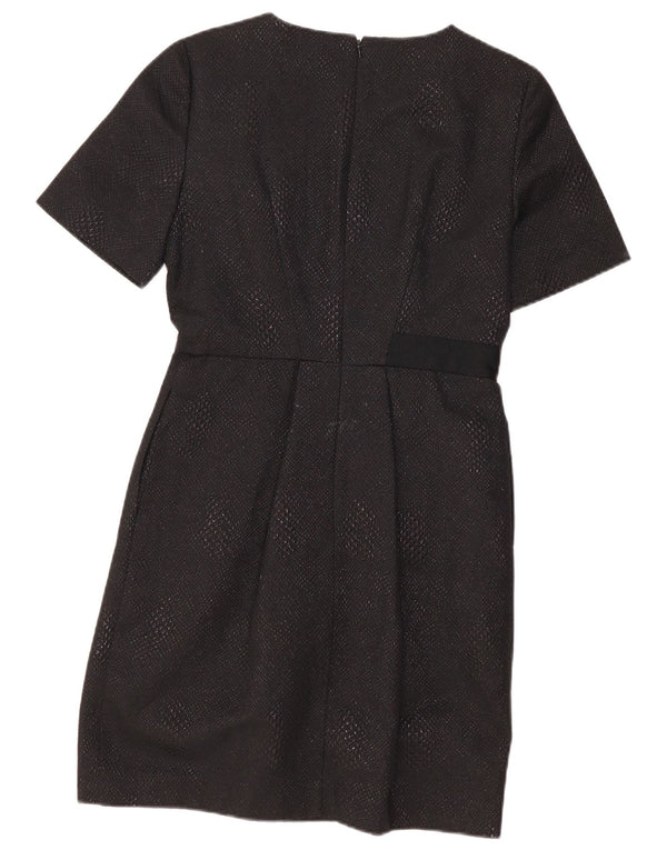WHISTLES Womens Sheath Dress UK 12 Medium Black Flecked Polyester