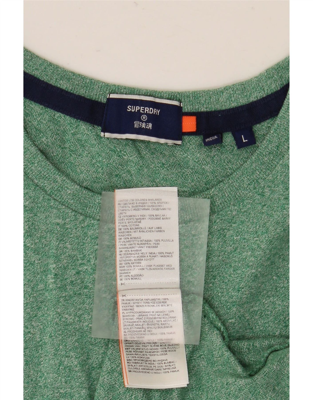 T-shirt da uomo Superdry Top grande in cotone chiazzato verde
