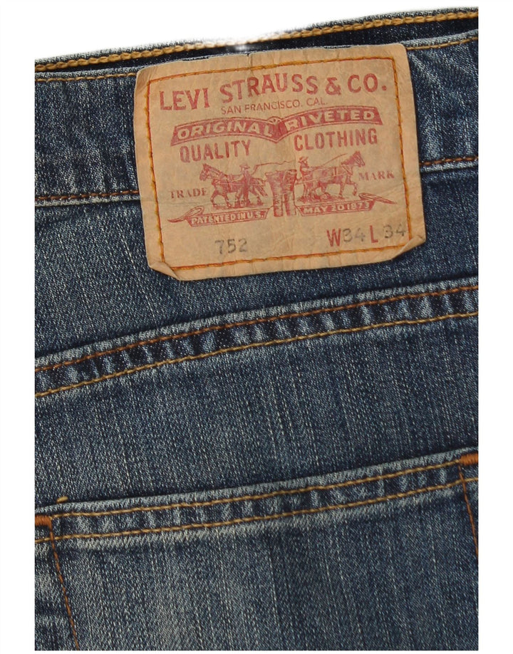 Levi's Uomo 752 Jeans dritti W34 L29 Cotone blu