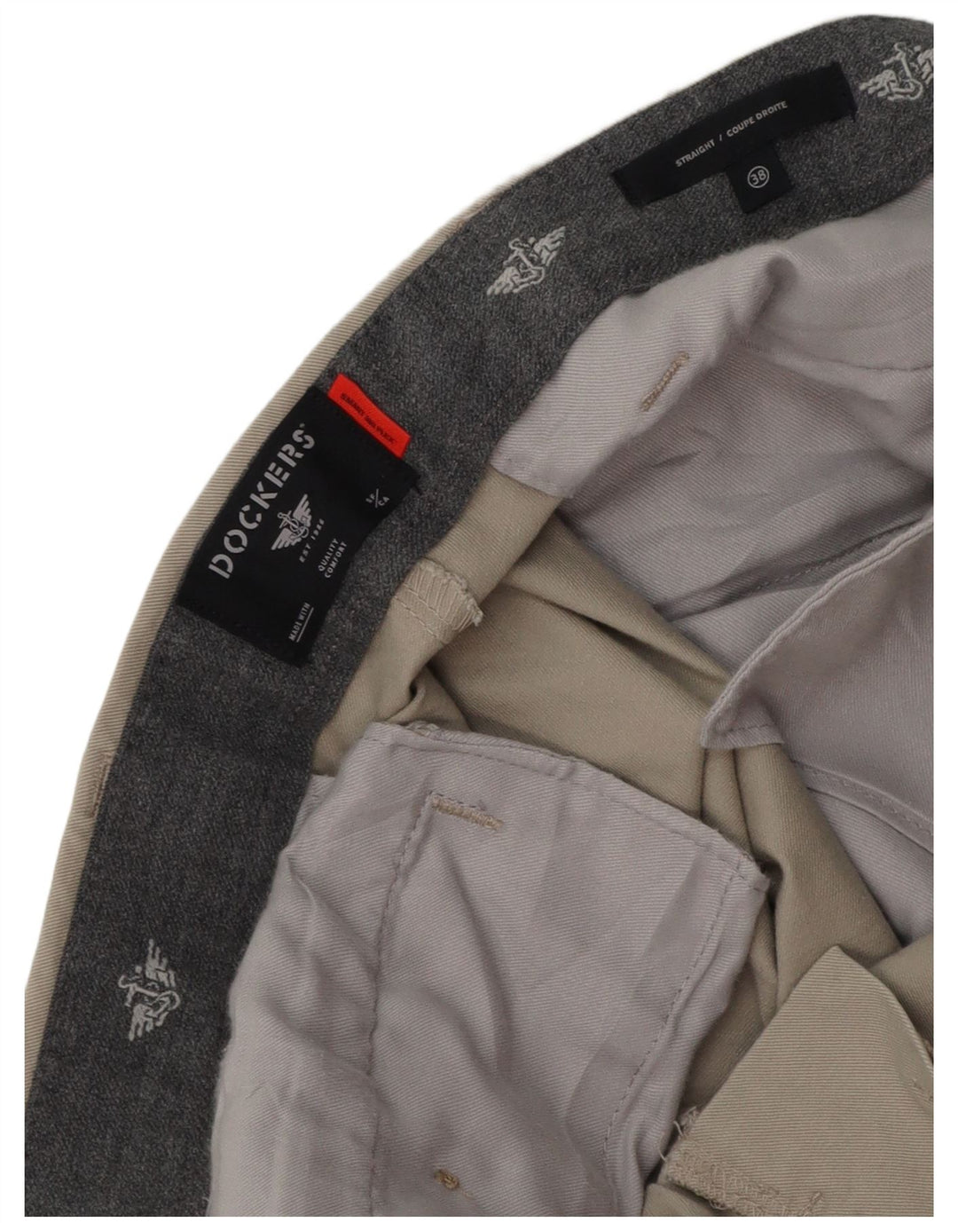 DOCKERS Mens Straight Chino Trousers W38 L31 Beige