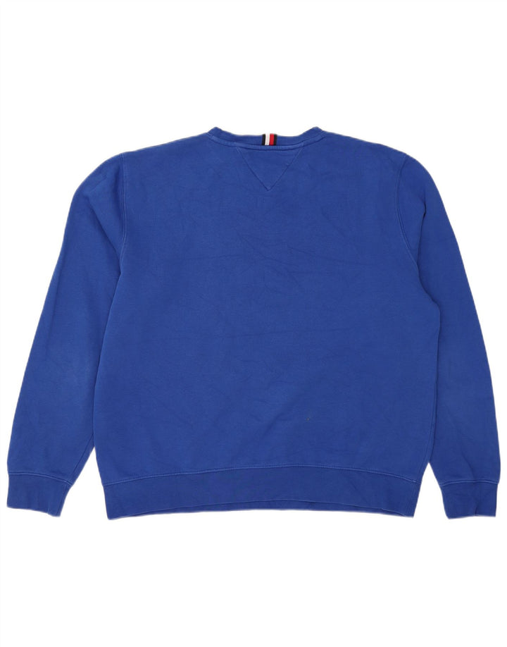 Tommy Hilfiger Uomo Felpa grafica Maglione XL Blu Cotone