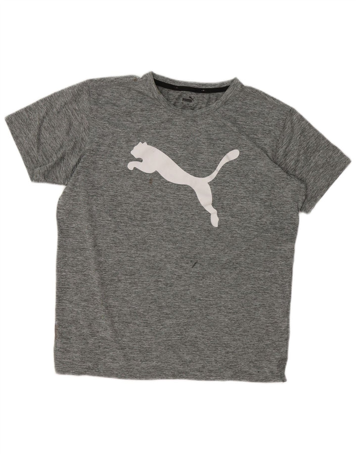 T-shirt grafica da uomo Puma Top grigio medio chiazzato