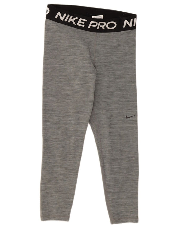 Leggings grafici Nike Dri Fit Capri da donna UK 14 Sport chiazzati di grigio medio