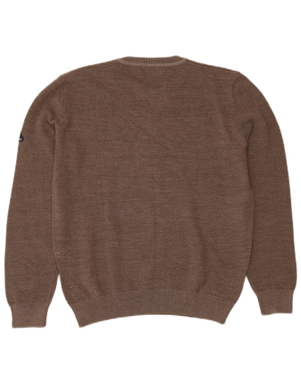 Maglione NAVIGARE da donna con scollo a V UK 16 grande lana marrone