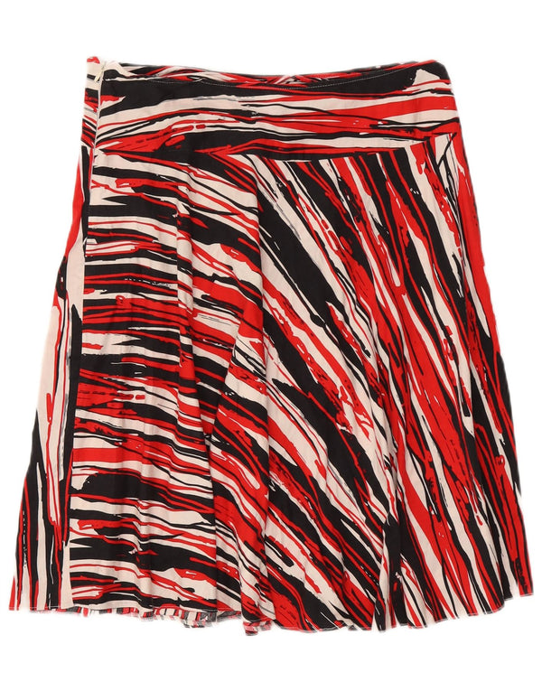 Gonna a trapezio da donna vintage W32 grande a righe multicolore