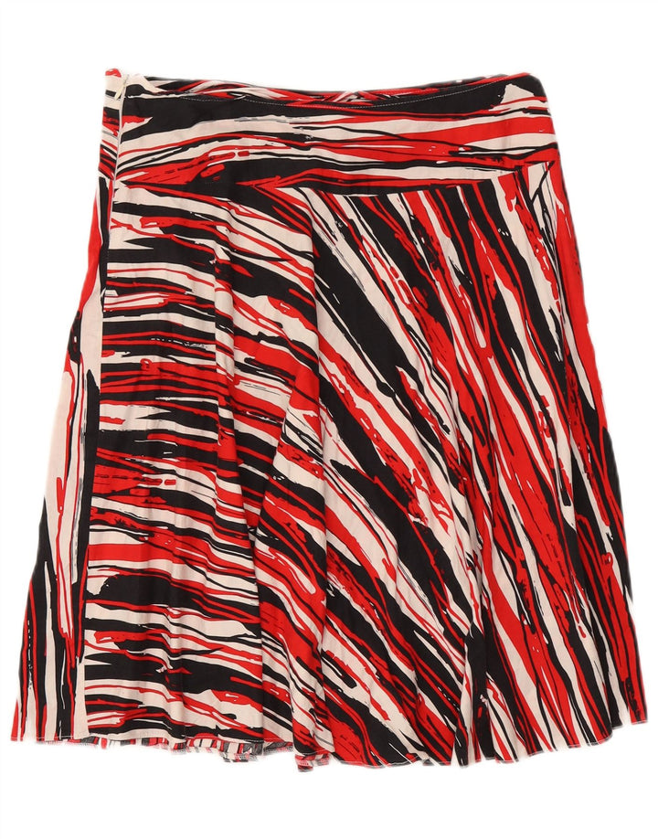 Gonna a trapezio da donna vintage W32 grande a righe multicolore