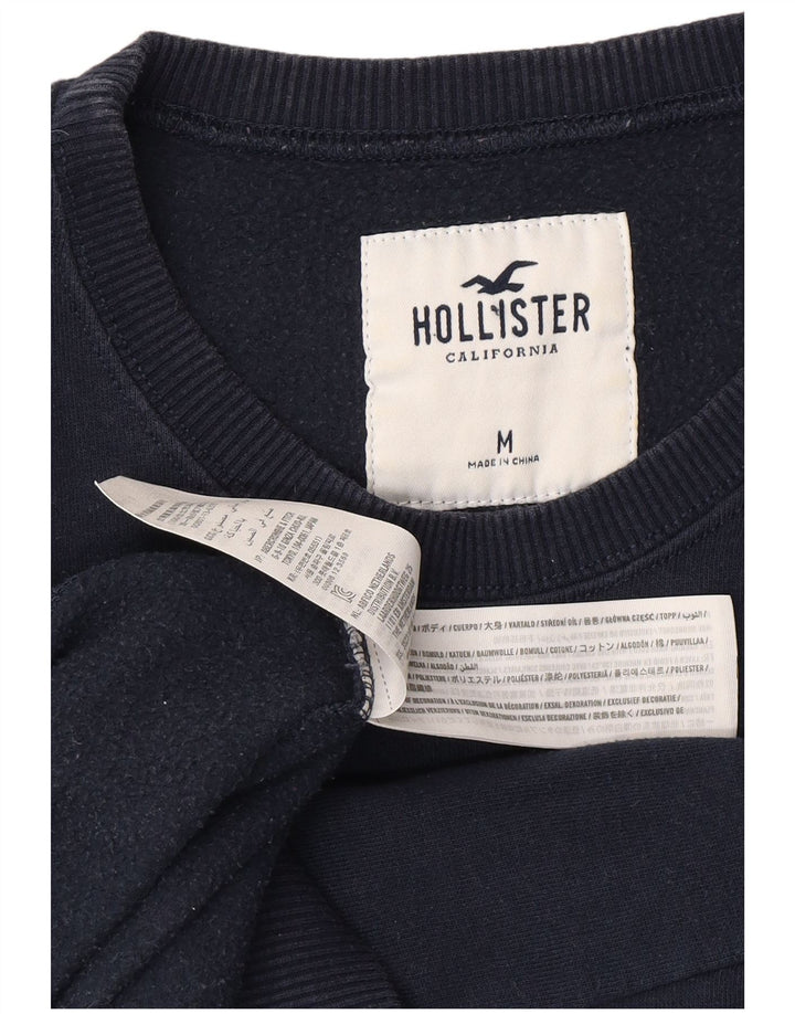 HOLLISTER Womens Sweatshirt Jumper UK 14 Medium Navy Blue Cotton