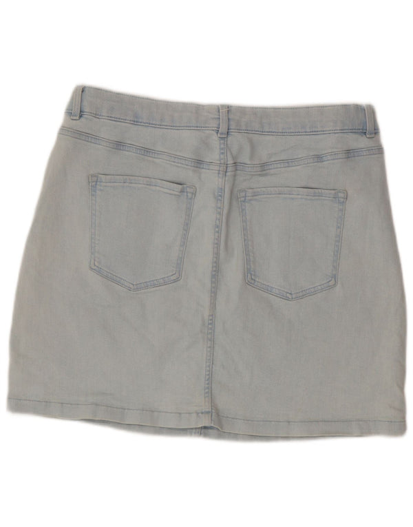 Gonna in denim da donna Marks & Spencer UK 14 grande W34 cotone blu
