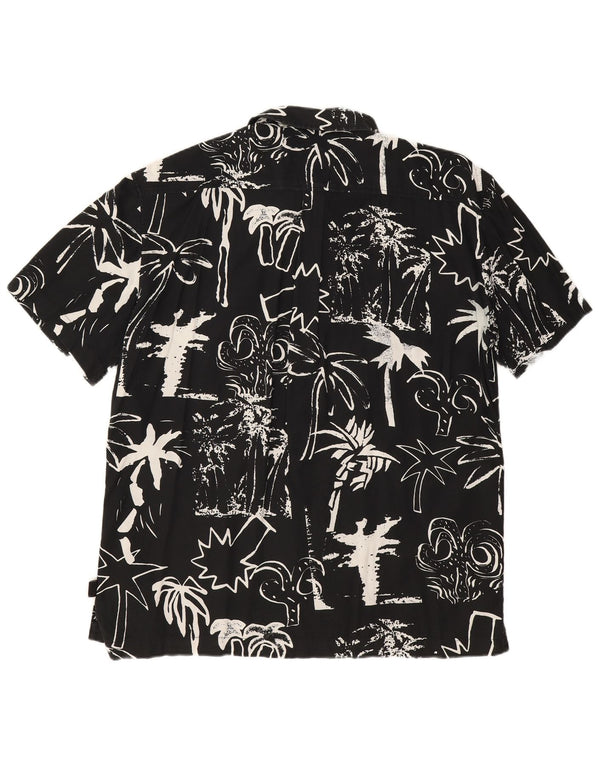 Camicia Quiksilver da uomo a maniche corte con vestibilità regolare, colore hawaiano floreale nero medio