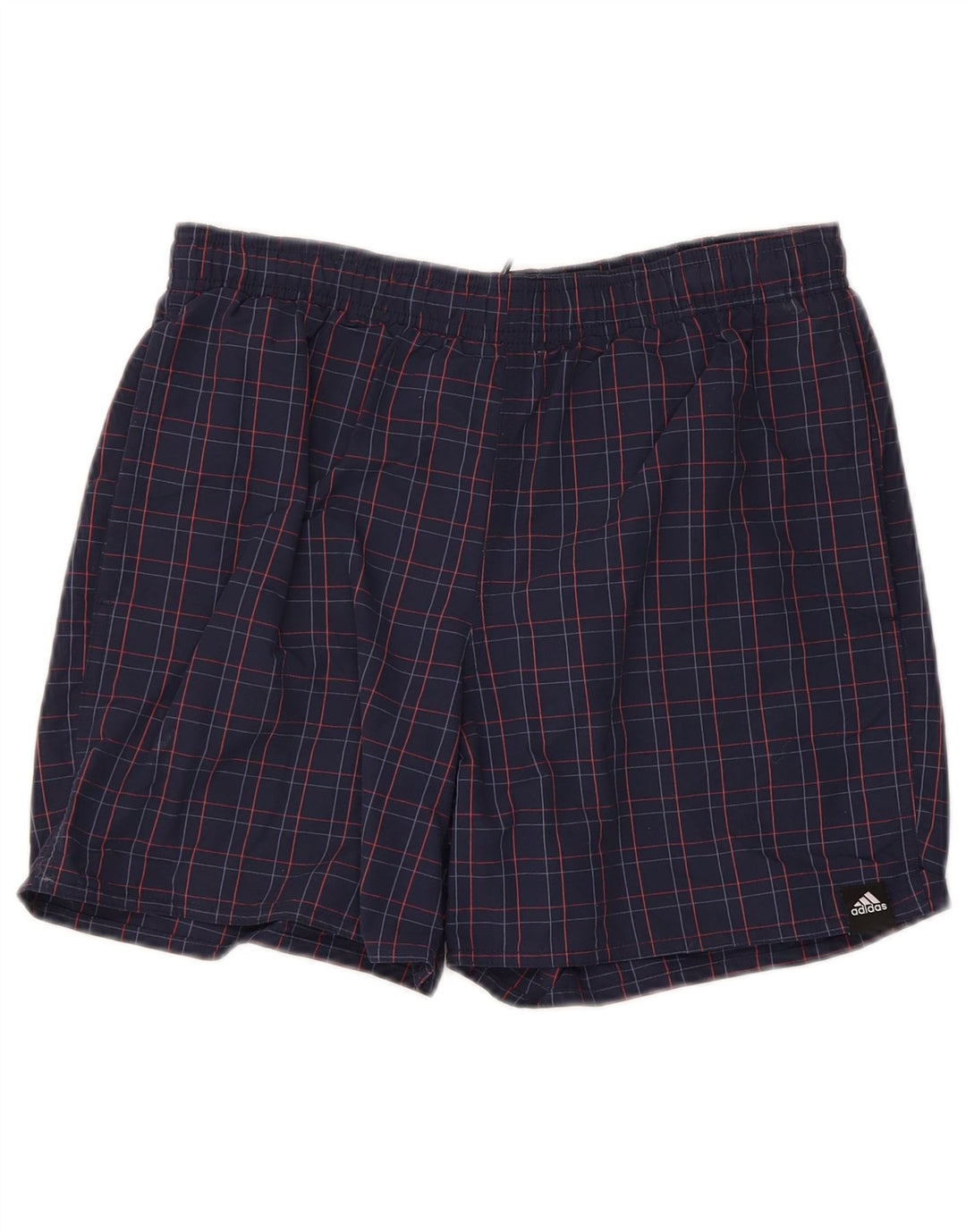 Pantaloncini sportivi Adidas da uomo piccoli in poliammide a quadri blu navy