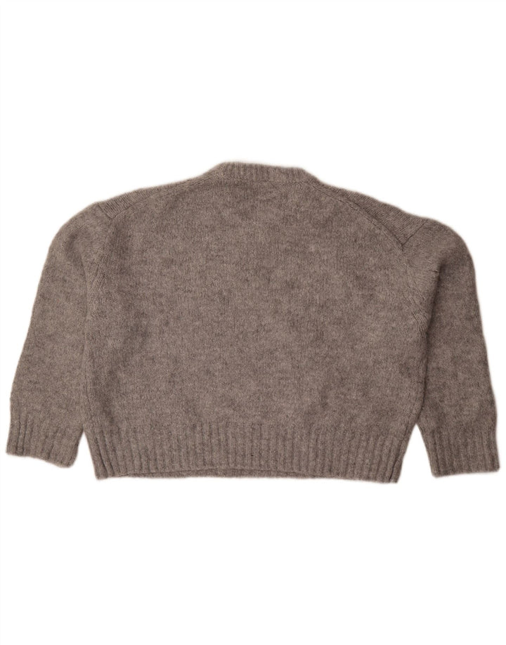 Maglione maglione girocollo oversize da donna Zara UK 14 Grigio medio screziato