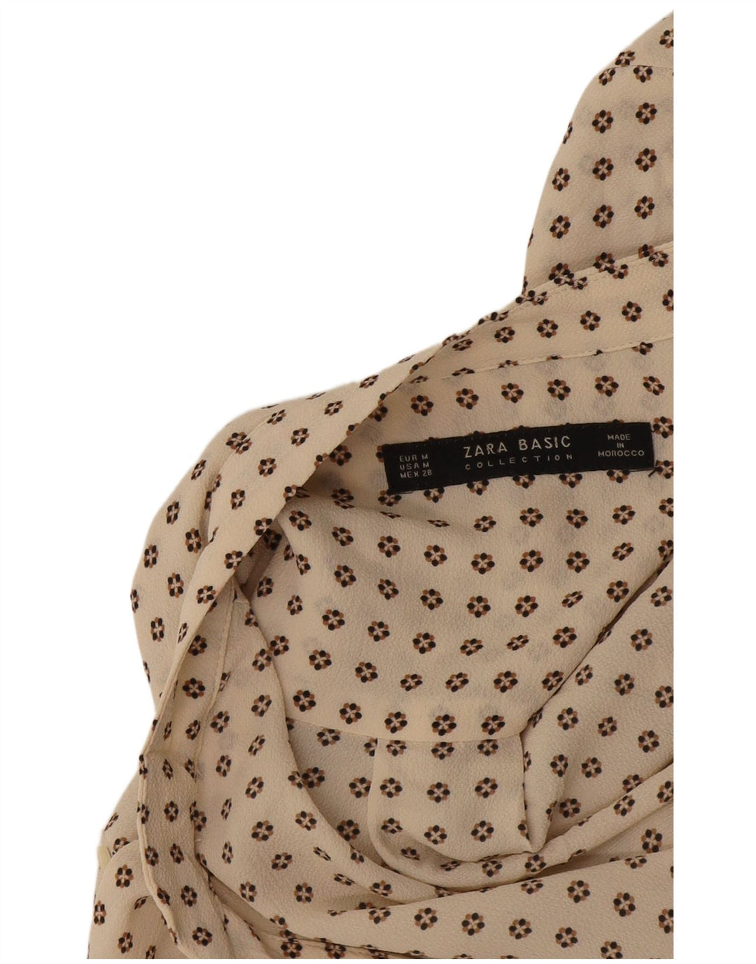 Abito camicia da donna Zara UK 14 Beige medio maculato