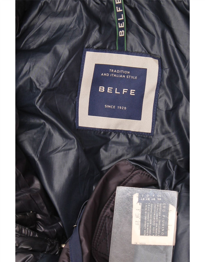 Giacca imbottita con cappuccio da uomo Belfe UK 38 media blu navy in poliammide
