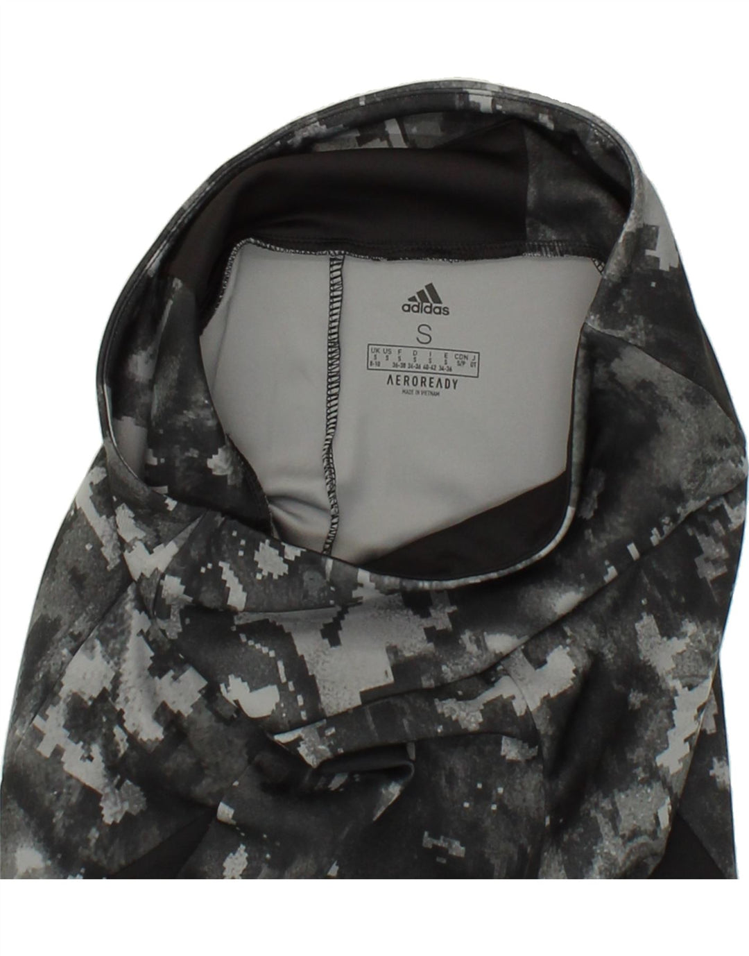ADIDAS Womens Aeroready Leggings UK 8/10 Small  Grey Camouflage Polyester Vintage Adidas and Second-Hand Adidas from Messina Hembry 