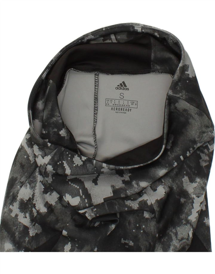 ADIDAS Womens Aeroready Leggings UK 8/10 Small  Grey Camouflage Polyester Vintage Adidas and Second-Hand Adidas from Messina Hembry 