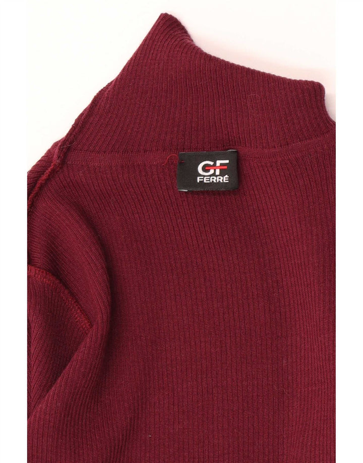 Gianfranco Ferre Maglione maglione a collo alto da donna UK 8 piccolo marrone