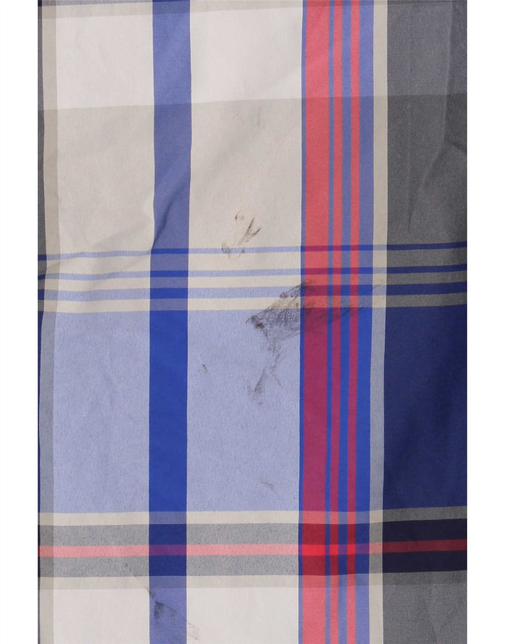 Chaps Camicia a maniche corte da uomo a quadri grandi blu in poliestere