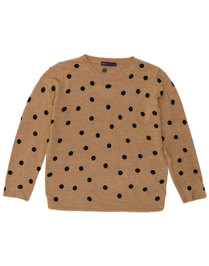 Maglione maglione girocollo da donna Marks & Spencer UK 14 medio nero maculato