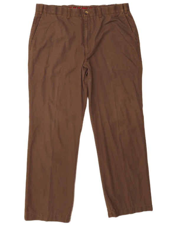 Pantaloni chino dritti Marks & Spencer da uomo blu Harbour W38 L31 marroni