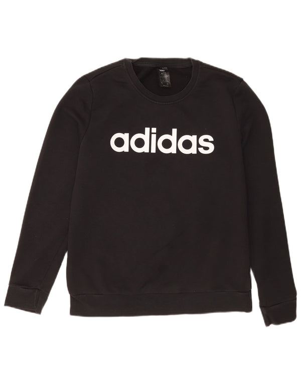 Felpa grafica da donna Adidas Jumper UK 12/14 Medium Black Sports
