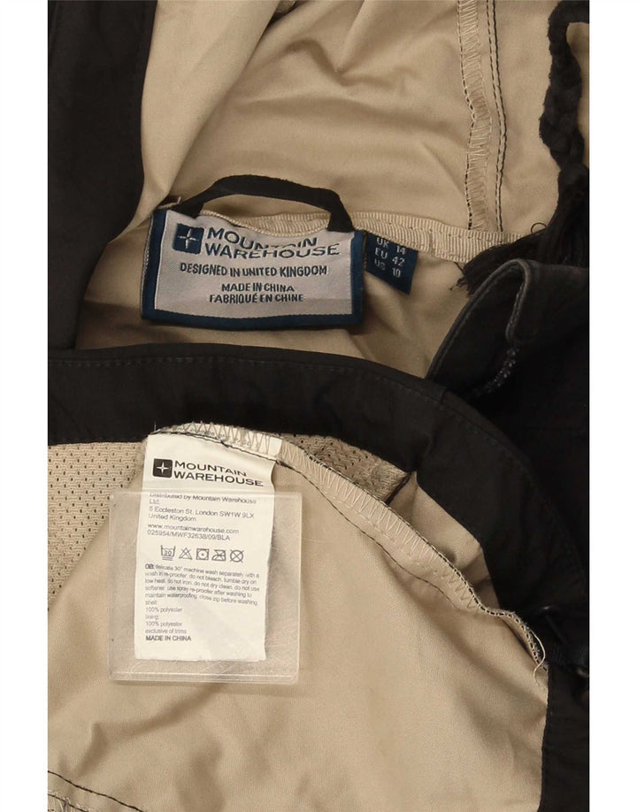 Giacca antipioggia con cappuccio da donna Mountain Warehouse UK 14 grande poliestere nero