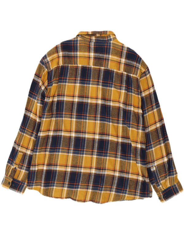 ATLAS FOR MEN Mens Flannel Shirt 3XL Yellow Check Cotton