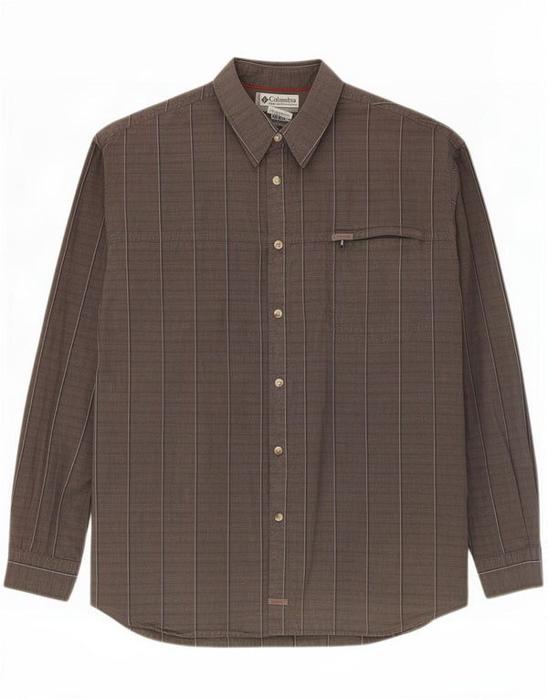 Camicia da uomo Columbia 2XL in cotone a quadri grigi