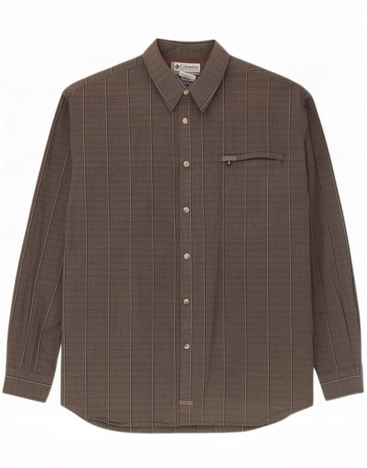 Camicia da uomo Columbia 2XL in cotone a quadri grigi