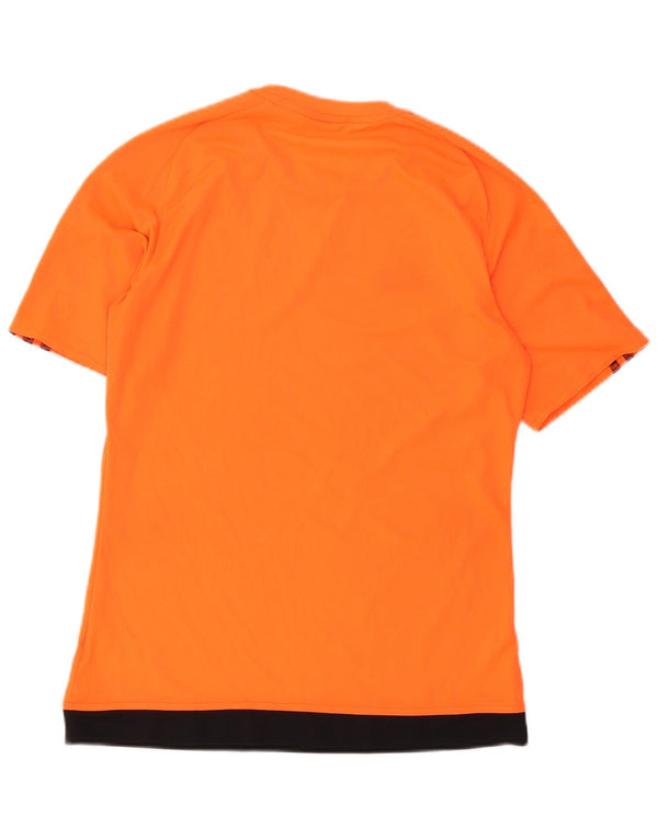 T-shirt Adidas Climalite da uomo Top Small Arancione Colourblock in poliestere