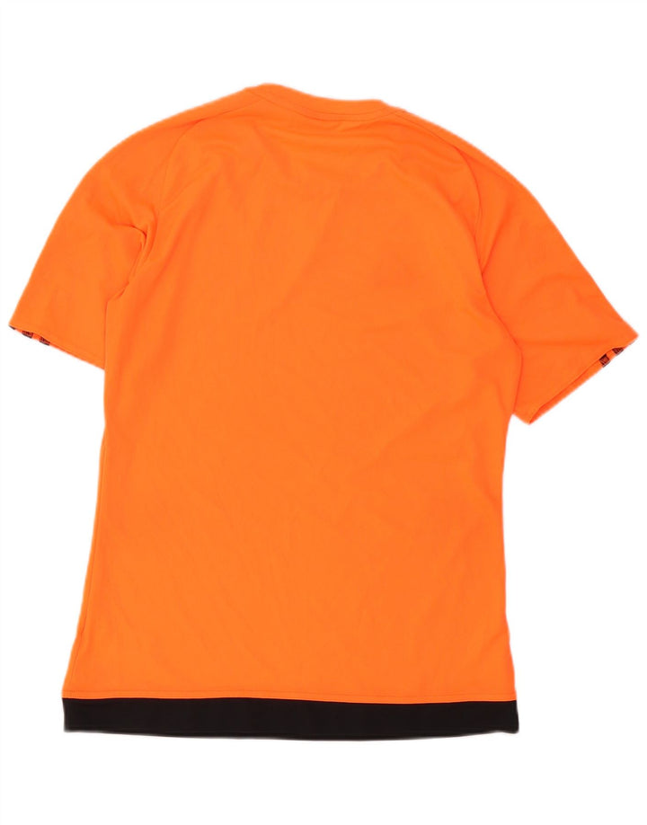 T-shirt Adidas Climalite da uomo Top Small Arancione Colourblock in poliestere