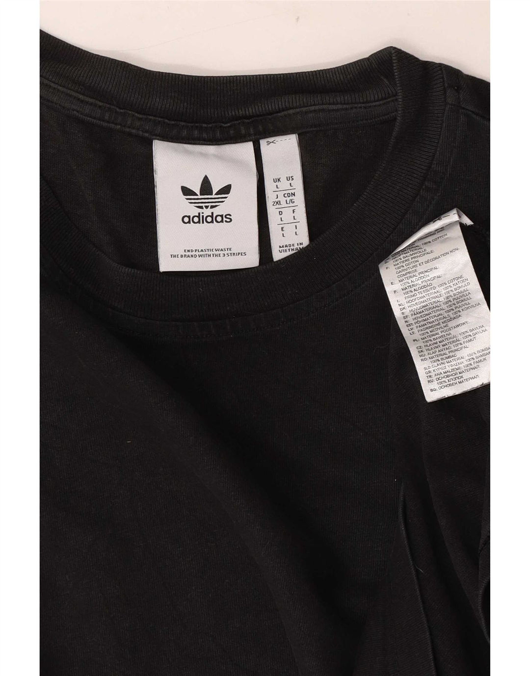 T-shirt Adidas da uomo Top Large in cotone nero